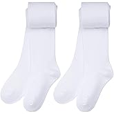 Dxhycc 2 Pack Kids Girls Seamless Cotton Tights School Dress Tights Leggings Stockings for Uniform or Everyday