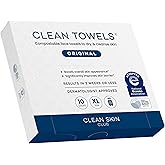 Clean Skin Club Clean Towels XL®, Travel Pack 100% USDA Biobased Disposable Face Towel, Eczema Association Accepted,Dry Wipes, TSA-Approved Travel Essential, 1 Pack, 10 ct Total