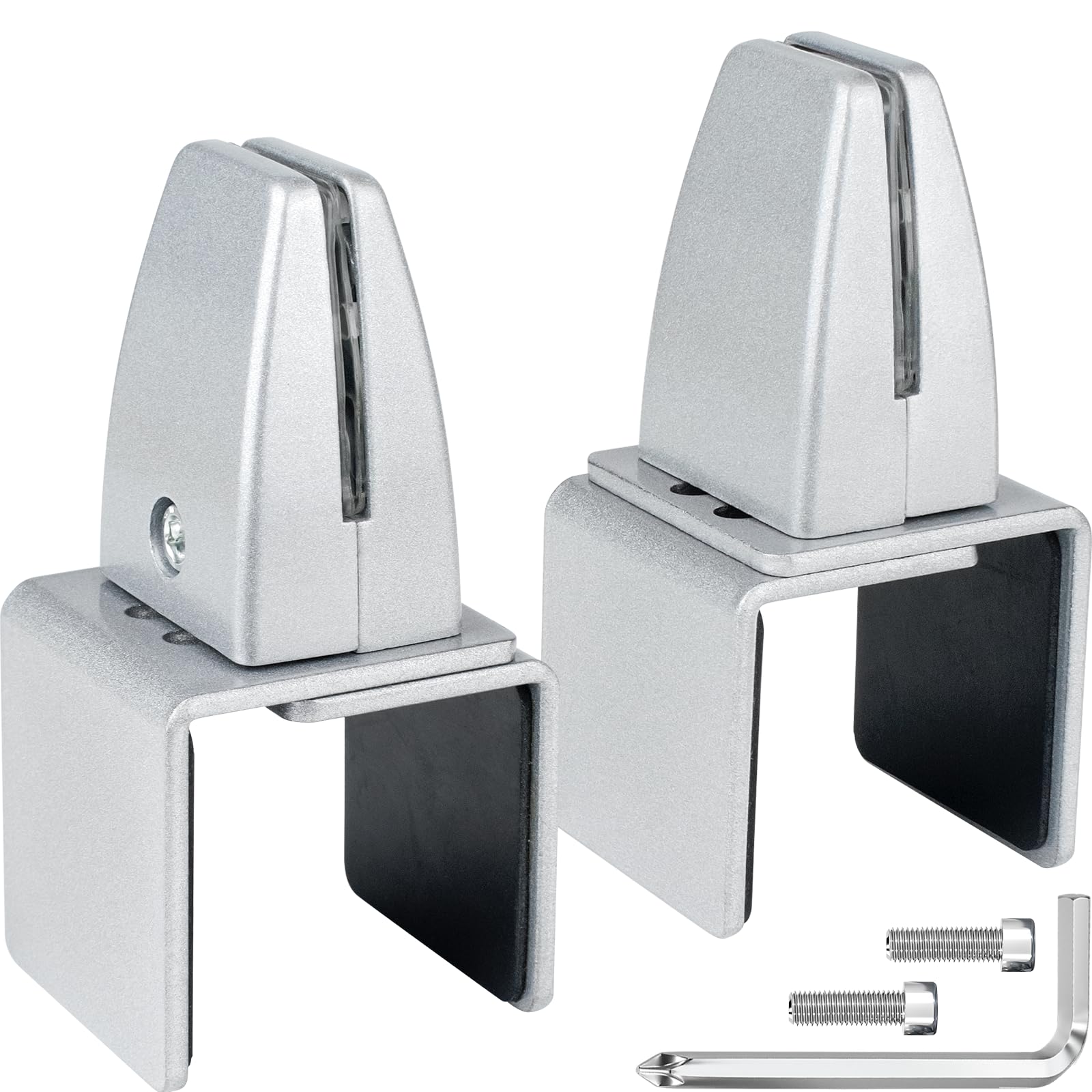 Photo 1 of 2 Packs Sneeze Guard Support, Aluminum Vertical Partition Board Clamp, Acrylic Desk Divider Support Clamp, Desk Shield Privacy Panel Clamps for Clear Shield for Countertop Reception