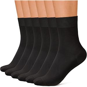 NIASOUL Cotton Crew Socks for Men and Women, 6 Pairs, Soft Daily Socks | Soft Cotton Blend · Comfortable Stretch · Everyday C