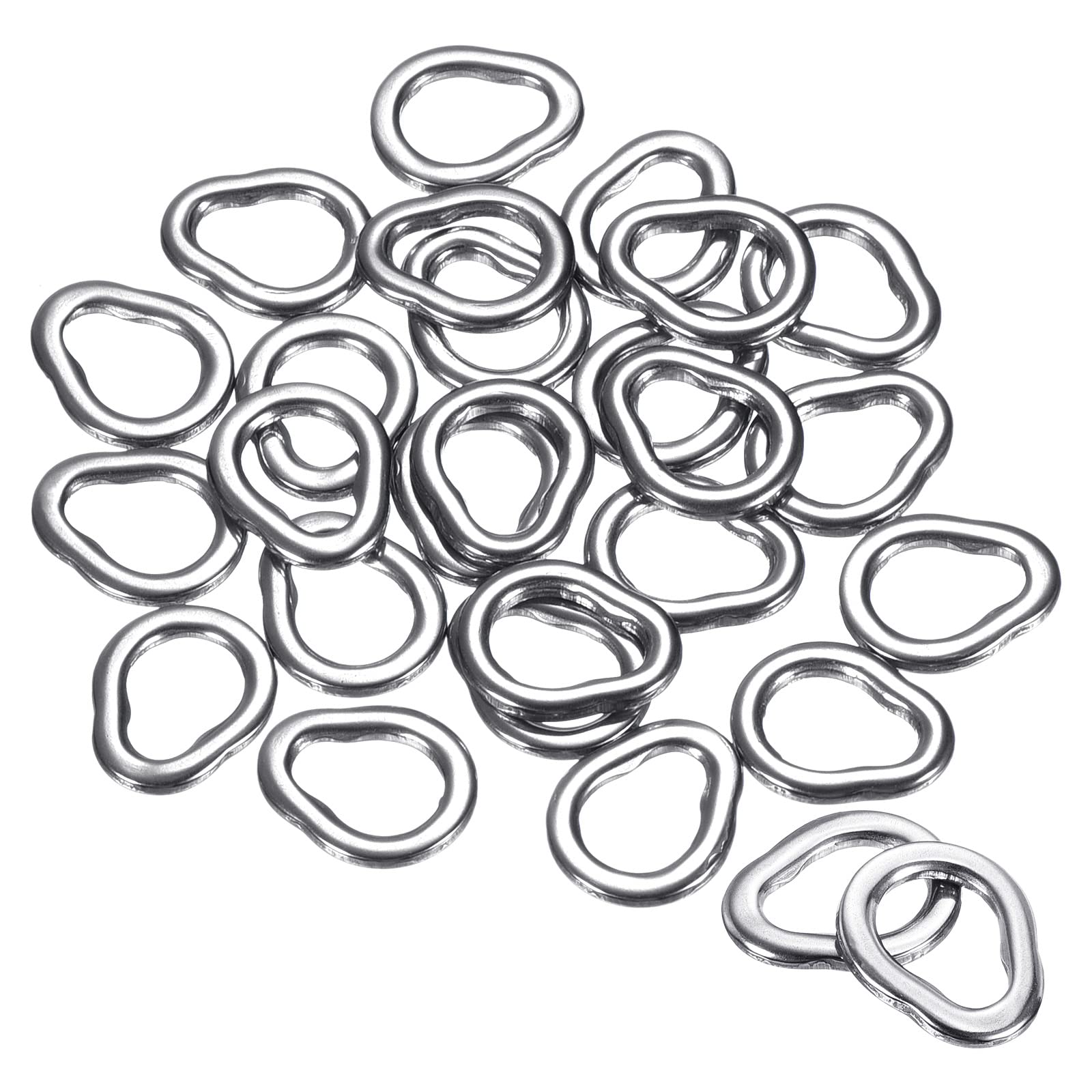 PATIKIL 1.2x8.5mm Fishing Split Rings, 50 Pack 304 Stainless Steel Solid Ring Lure Connector for Saltwater Freshwater