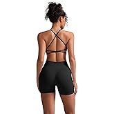 TDIFFUN Women Workout Sets 2 Piece Seamless Strappy Sports Bra High Waisted Scrunch Butt Gym Shorts Athletic Yoga Outfits