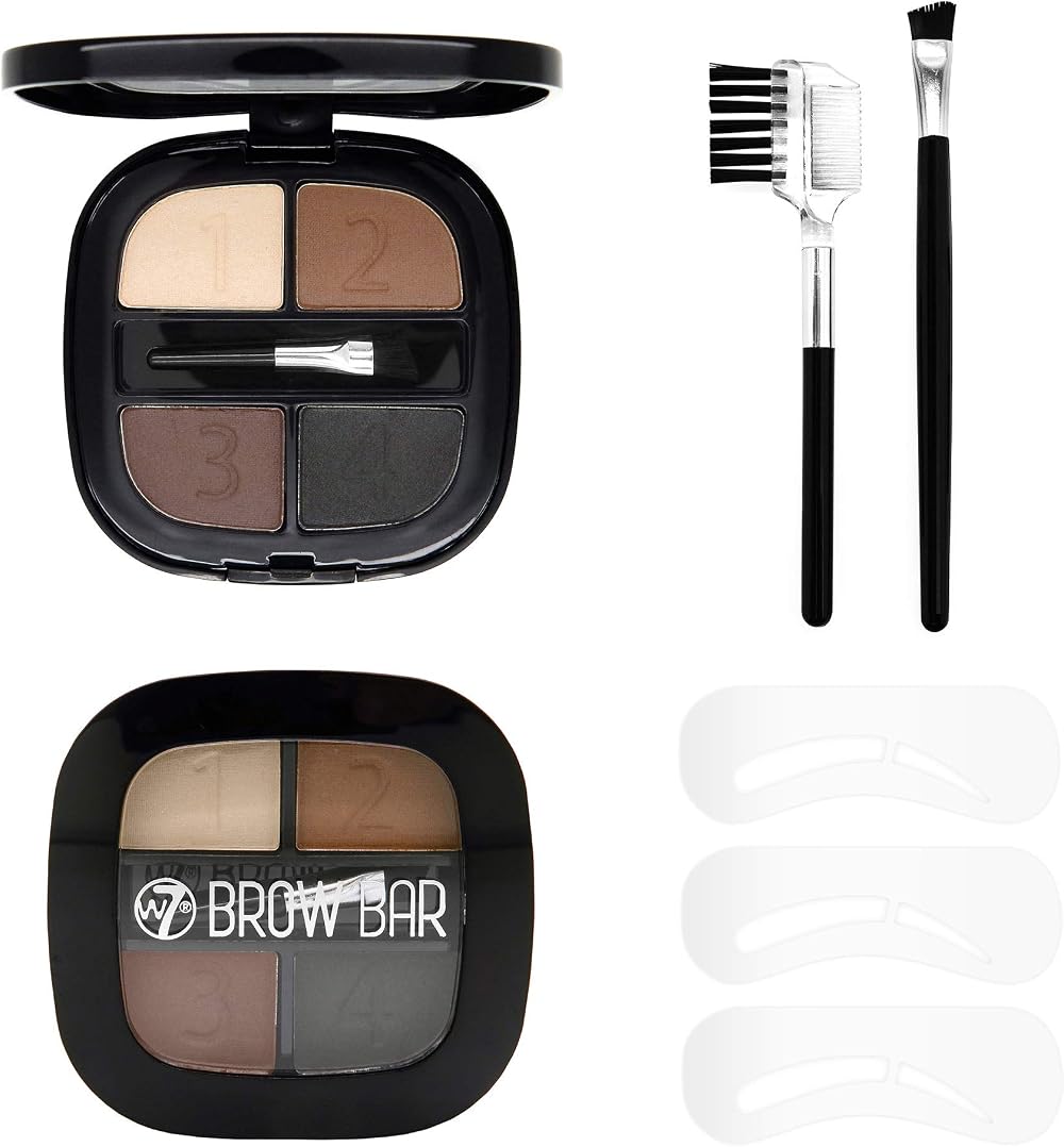 W7 Brow Bar Eyebrow Stencil Kit Shape Define Brows Professional Makeup Tool