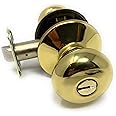MUL-T-LOCK Interactive+ High Security Door Knob with 2 Keys. Adjustable 2-3/8" to 2-3/4" Backset. (1, Bright Brass)