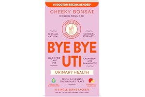 Cheeky Bonsai, Urinary Health Hydration Packets, Flush & Protect the Urinary Tract with D-Mannose, Cranberry & Electrolytes, Hibiscus Lemonade Flavor (10 Packets) No Added Sugar, Vegan and Gluten-Free