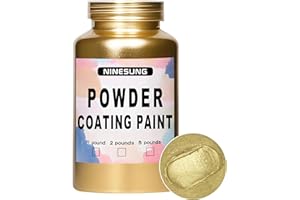 ninesung Gold Powder Coating | Perfect for Metal Surfaces | Car Paint | Building Materials | Powder Paint for Steel Structures, Factories, Buildings, Playgrounds, Gardens (Gold, 4 oz)