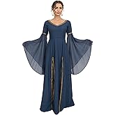Daizbella Medieval Renaissance Fair Dress - Historical Costume with Chiffon Sleeves