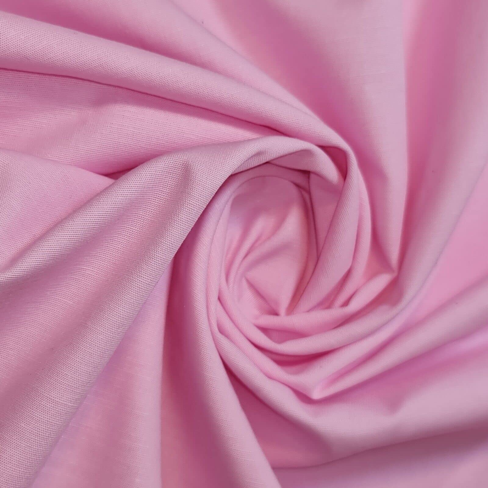 100% Cotton Rich Linen Poplin Dress Craft Fabric Material 58'' - 150 cm Wide Sold As 1 Meter Pre - Cut Lengths (Available in 13 Colours) (Baby Pink), IN10