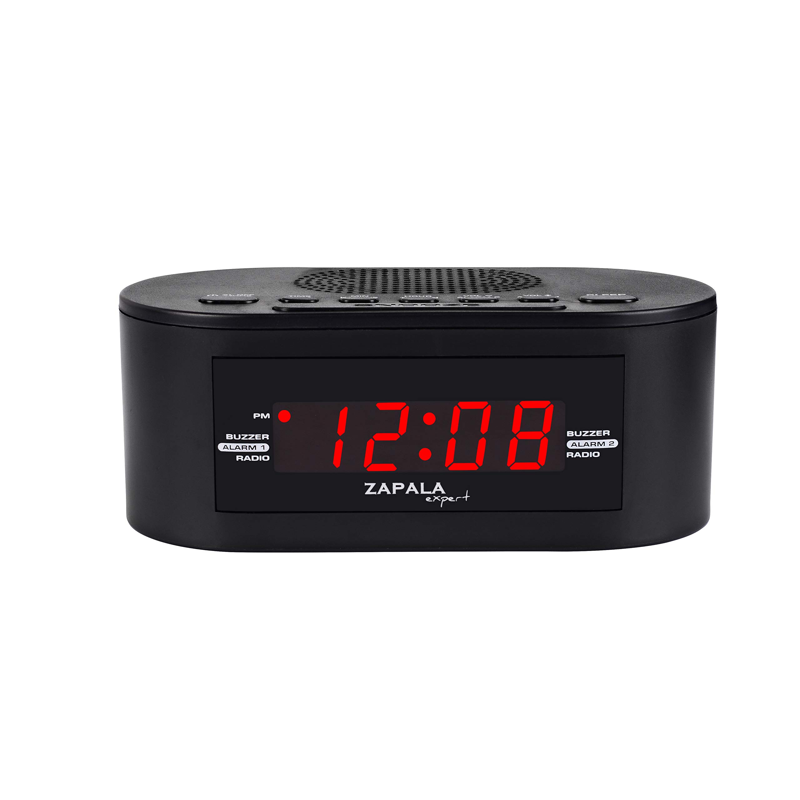 ZAPALA Expert Wake-Up Alarm Clock with FM Radio for Bedside or Kitchen, Dual Alarm, Sleep & Snooze Function, FM Radio with 10 Preset Station, USB Port for Smart Phones and Tablets Charging