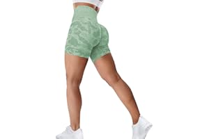 YEOREO Women Seamless Camo Shorts High Waisted Gym Yoga Workout