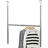 Simple Houseware Adjustable Closet Hanging Rod, Chrome
