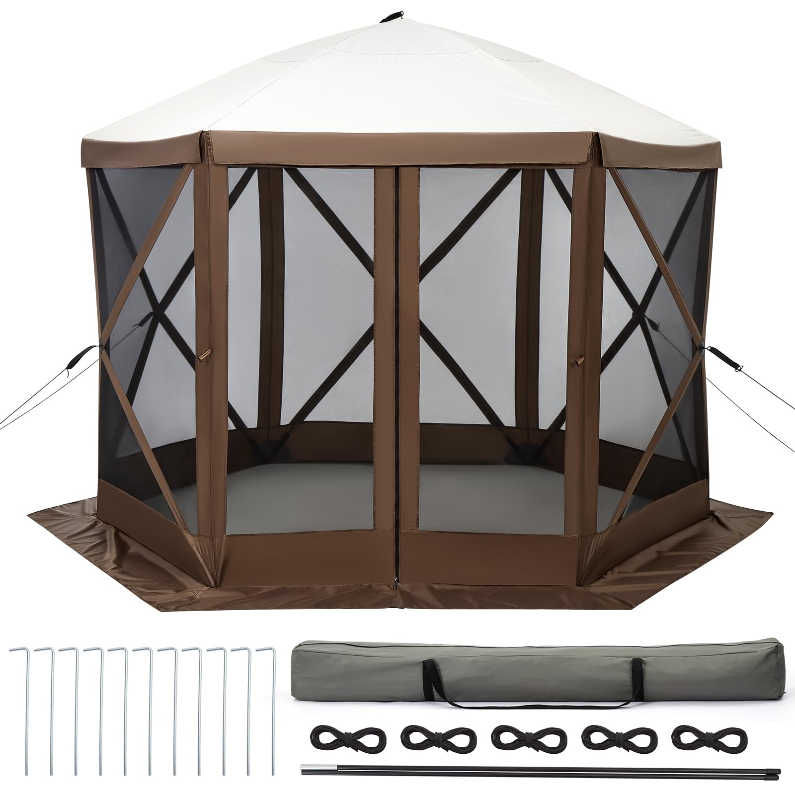 Photo 1 of ***IMAGE REFERENCE*****
ONE POLE IS BROKEN
12x12FT Portable Gazebo Tent with Mosquito Netting - Instant Setup Canopy Shelter, 6 Sidewalls & Carry Bag, Stakes for Camping, Backyard, Lawn Events?