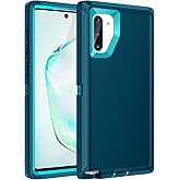 Mieziba for Galaxy Note 10 Plus Case,Shockproof Dropproof Dustproof,3-Layer Full Body Protection Heavy Duty Hard Cover Case for Galaxy Note 10 Plus 6.8 inch(2019 Release),Turquoise