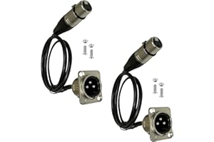 DIYTECH Premium XLR Pass Through Cable, No Solder, for Stage Box, Patch Panel, Floor Box - No Solder for Pro Audio Installations (Male to Female 2-Pack)