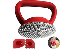 Onewly Cast Iron Scrubber and Scraper, 316 Stainless Steel Scrubber Steel Wool Scrubber, Chain Mail Scrubber Cast Iron for Cleaning Dishes, Stock Pots, Pans, Griddles, Grills, Cast Iron Skillets