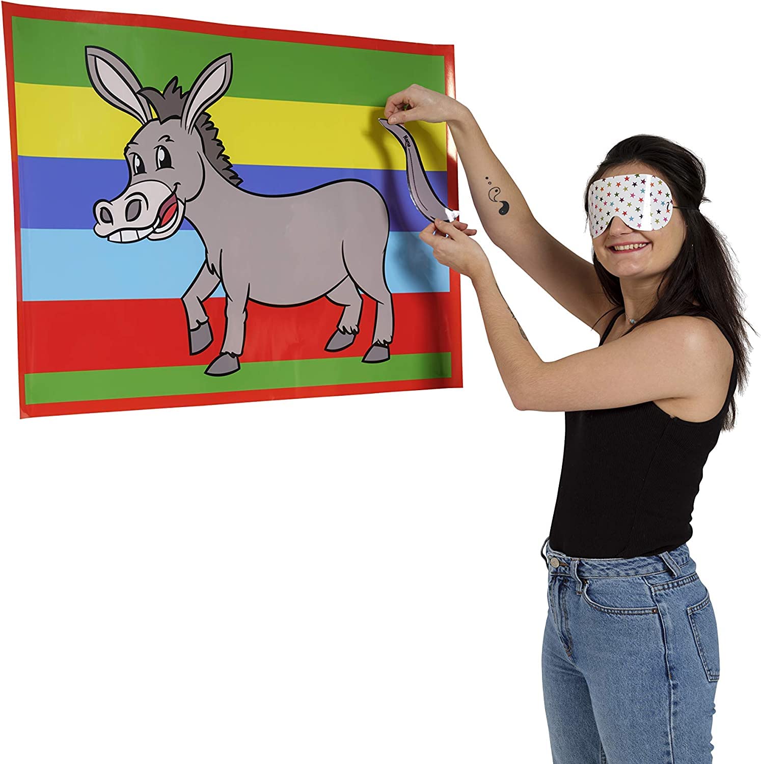 Cake Factory PIN THE TAIL ON THE DONKEY boy or girls classic Party Game Girl MULTI PLAYER (Pin The Donkey 40 Players)