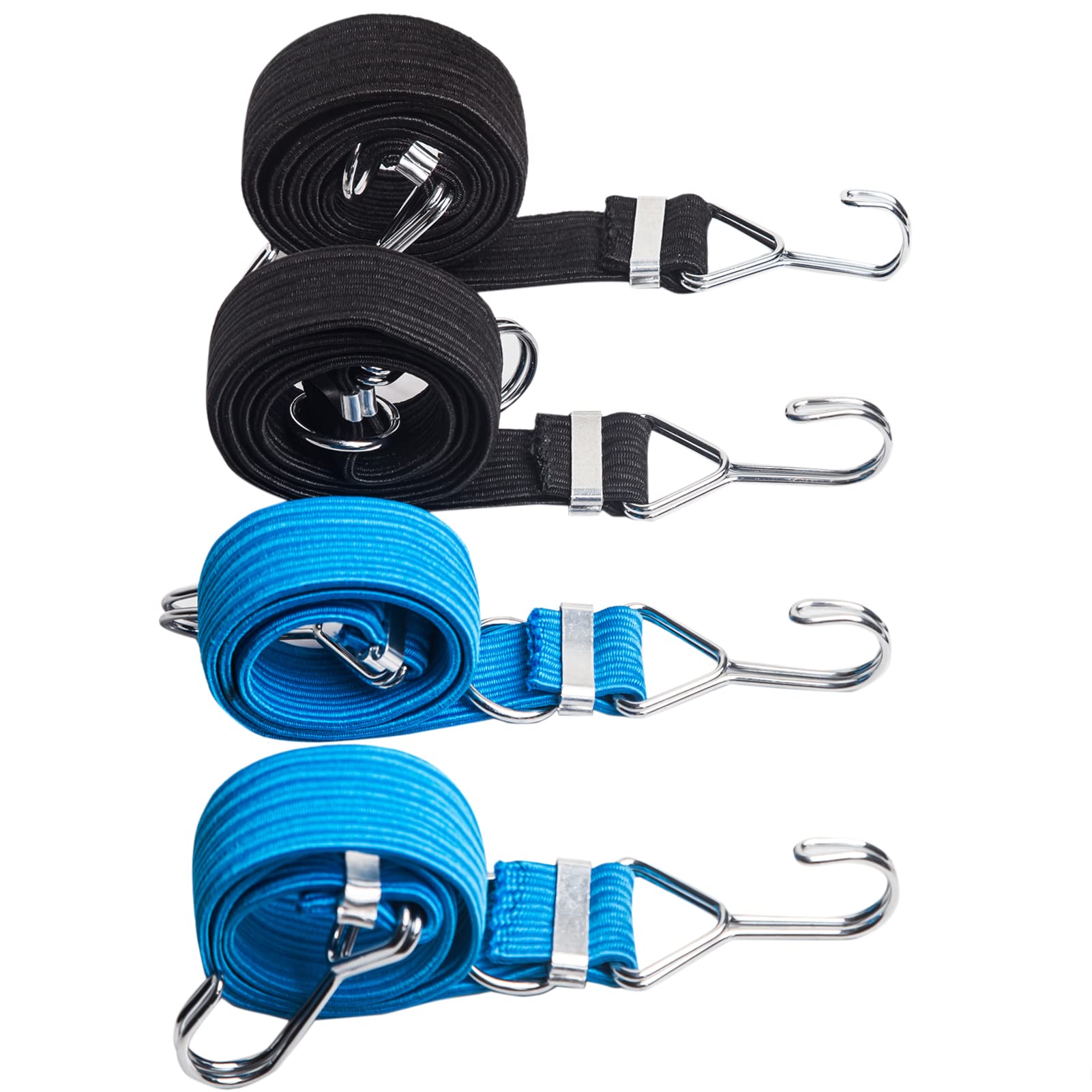 Heavy Duty Rubber Bungee Bungie Cords with Hooks Outdoor 4 Pack ...