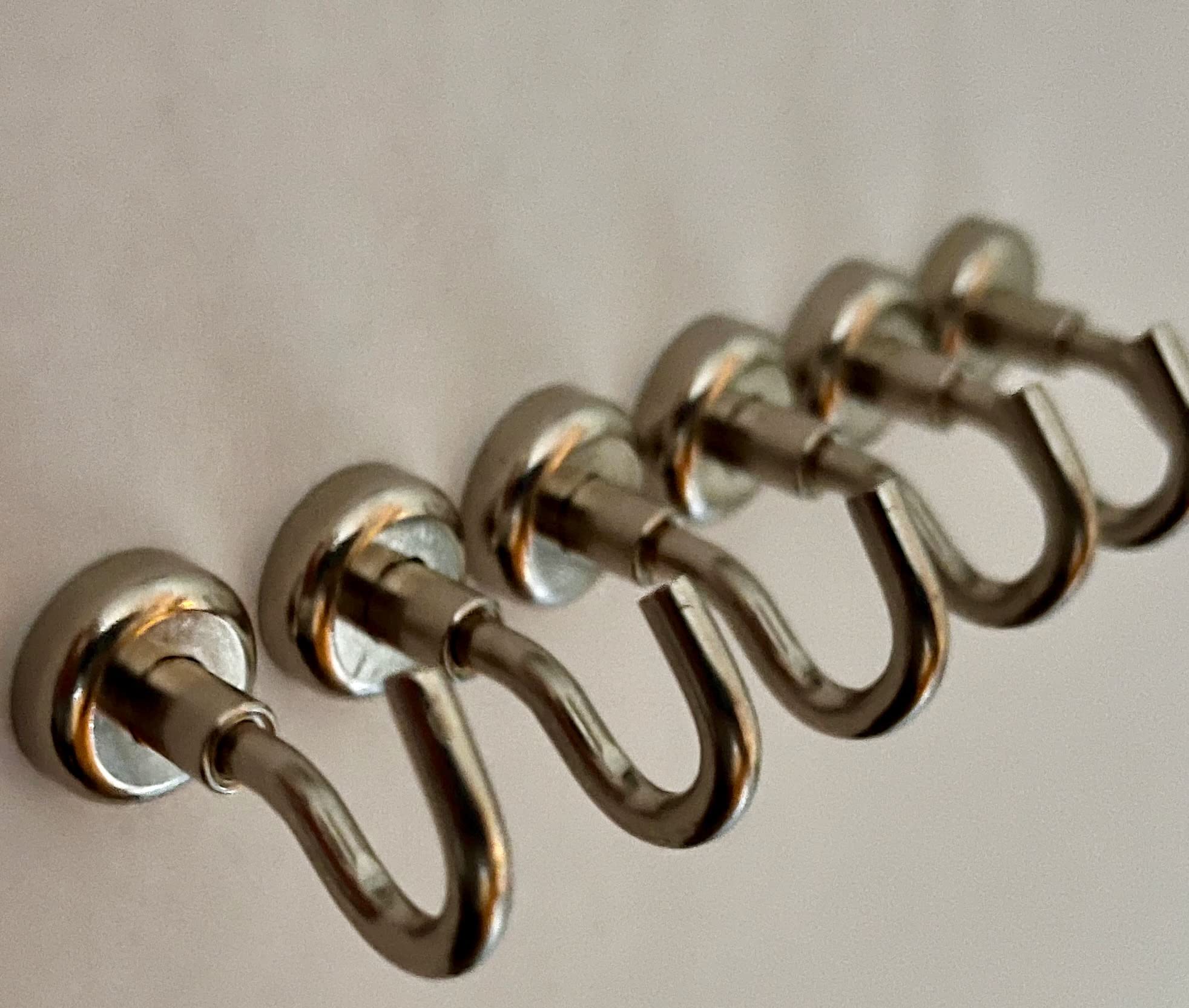 6 Magnetic Hooks 22lbs | Strong Neodymium Magnets | Heavy Duty | High Quality Nickel Coated