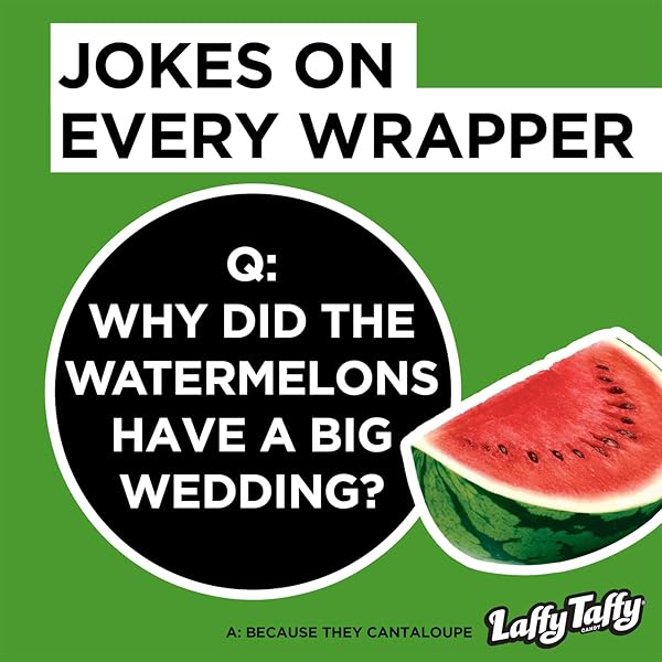 LAFFY TAFFY CANDY, STRETCHY AND TANGY, WATERMELON FLAVOR, 1.5 OUNCE BARS (PACK OF 24)