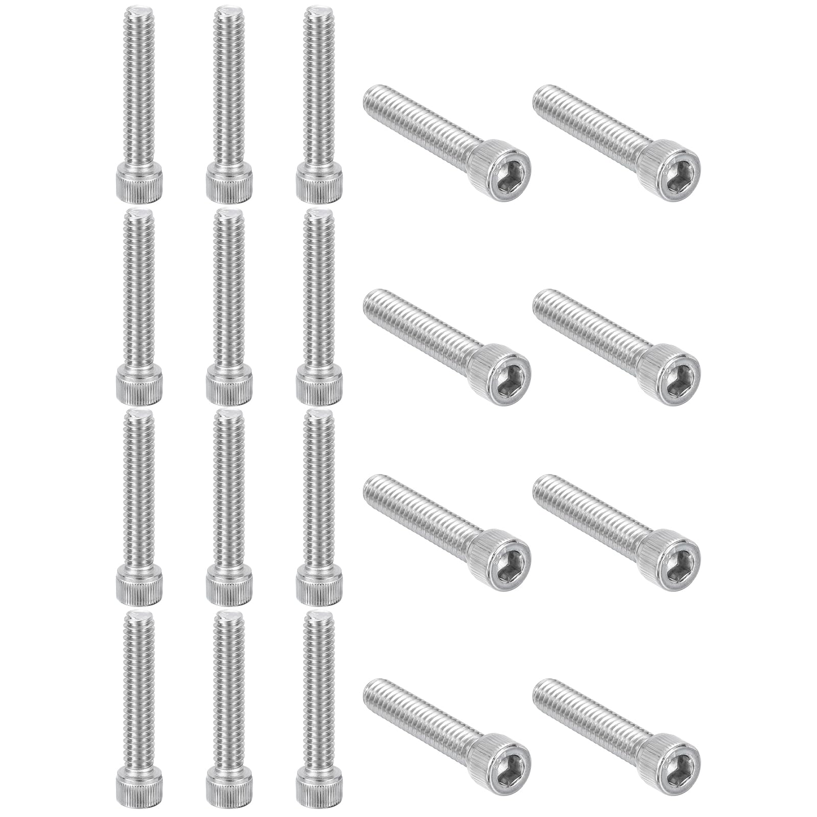 PATIKIL 1/4-20 x 1-3/8" Hex Socket Cap Head Screw Bolt, 20Pcs 304 Stainless Steel 18-8, Machine Full Thread for Construction, Manufacturing, Engineering, Assembling, Furniture