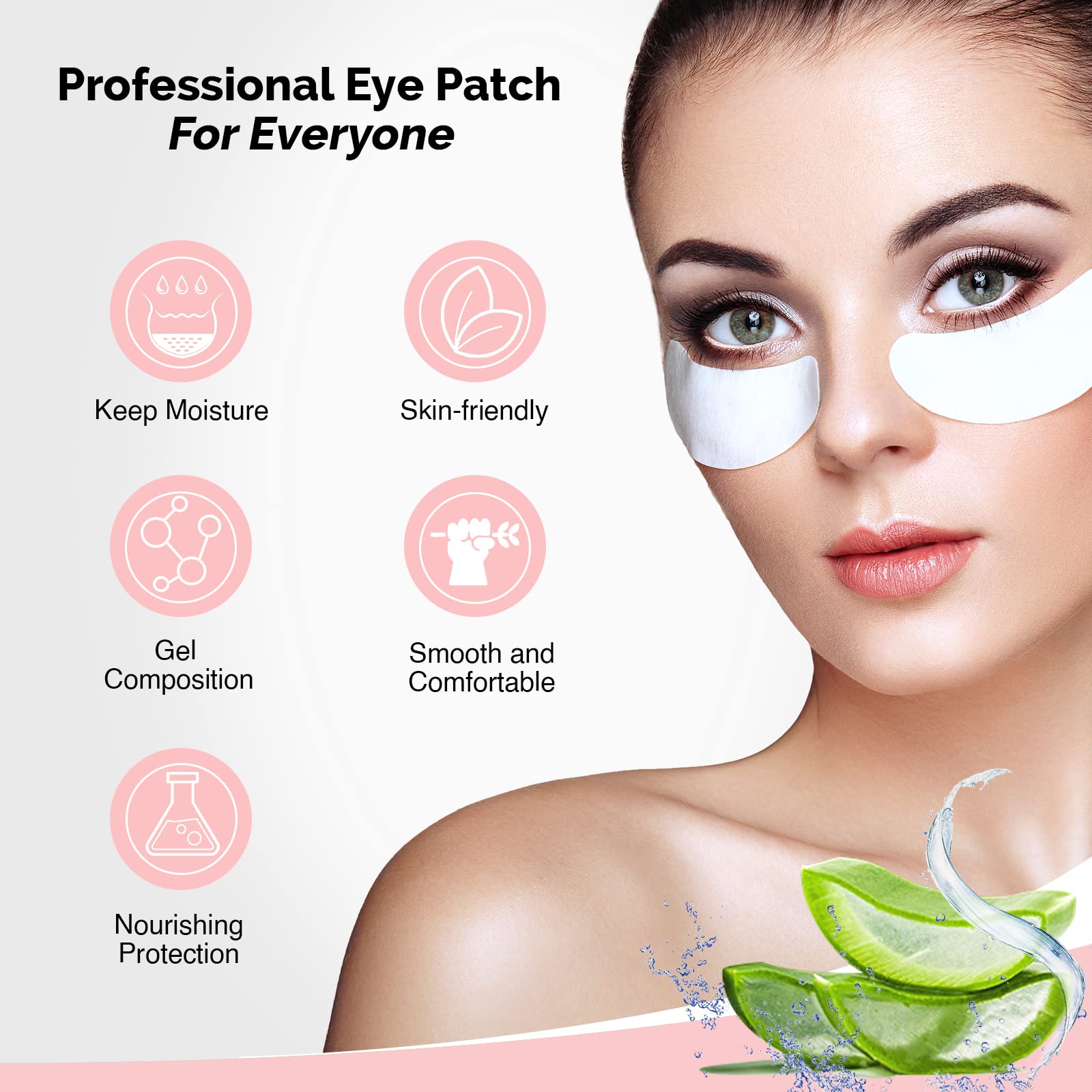 GreenLife 50 Pairs Eye Pads, 100% Naturel Eyelash Extension Under Eye Gel Pads patches kit Collagen with Aloe Vera Hydrogel Eye Patches set for Eyelash Extension Supplies Tools (50 150 300 Pairs)