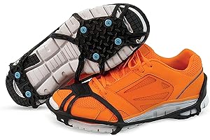 Due North Everyday Pro Footwear Traction Aids, Tungsten Carbide Ice Cleat Spikes, Lightweight Full-Foot, Rubber, Unisex, Small/Medium, V3551370-S/M