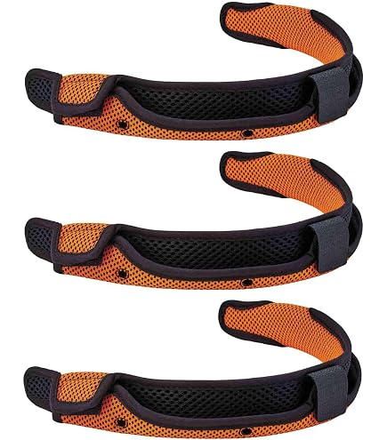 Orange Hard Hat Sweatband - 3 Pack, Velvet Terry Cotton, Snap-On Liner For Forehead Comfort & Sweat Absorption