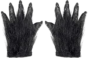 BXT Adults Latex Halloween Ape Claws Animal Paws Gloves Cosplay Costume Furry Papion Gorilla Handwear Mittens, Black