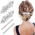 Deoot Hair Barrettes, 4 Pcs Rhinestone Hair Clips for Women - Hair Clip Barrettes with Rhinestones Crystal & Metal Alloy, Flo