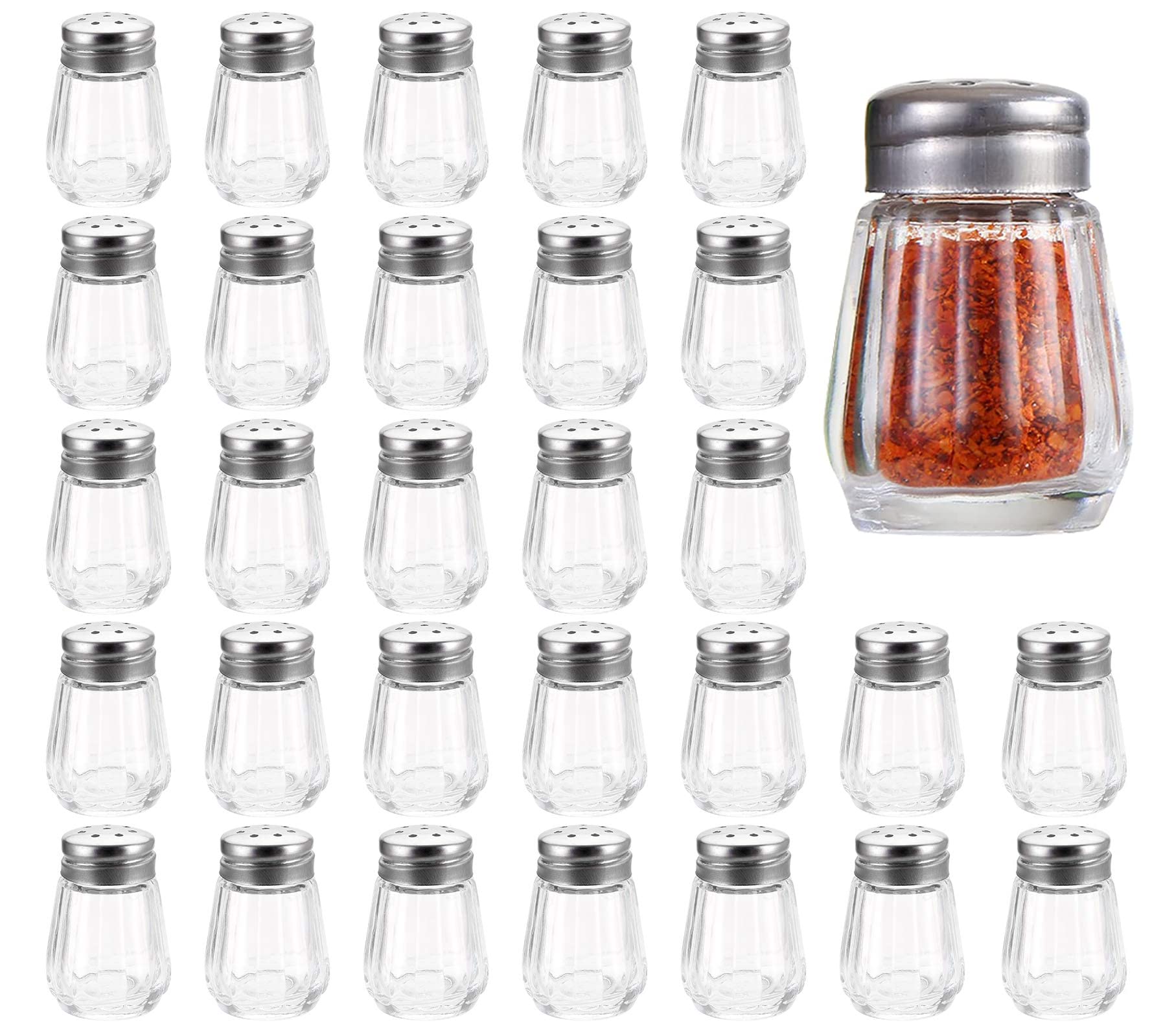 Shylve 30 Mini Salt and Pepper Shakers Set | Portable Salt and Pepper Mills Set | Compact Salt & Pepper Pots for Travel and Home Use