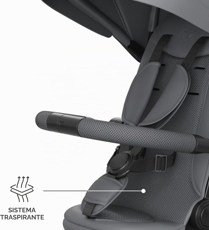 Kinderkraft ASTON 2 PRO Triciclo bambini dai 9 Mesi fino 25 kg, Passeggino con Maniglione regolabile, Bici, Sedile girevole Fronte Mamma e Strada, Cappottina pieghevole, Ruota libera, Grigio