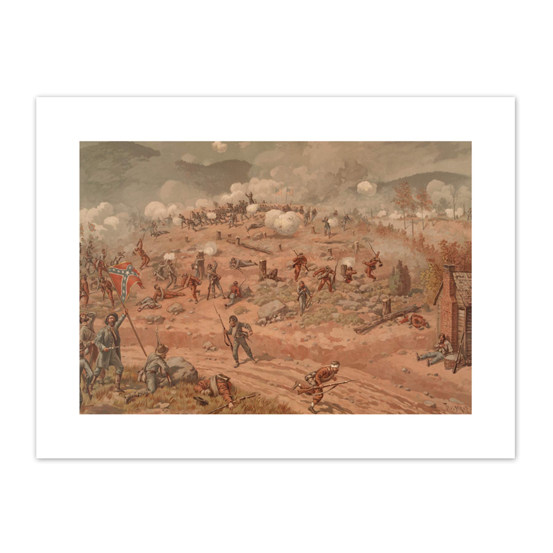 Thulstrup Battle Allatoona Pass USA American Civil War Canvas Wall Art Print — image 1