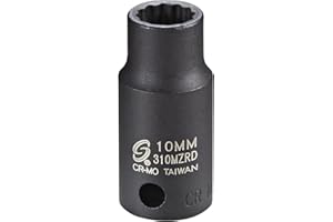 Sunex 310MZRD 3/8-Inch Drive 10mm 12-Point Semi-Deep Impact Socket