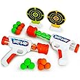 Boley Blast Poppers Toy Gun Shooting Game - 2 Pack Foam Ball Blasters with 32 Foam Balls & 2 Targets - Fun Safe Toy Guns for Kids Ages 6+ - Outdoor Indoor Play - Improve Hand-Eye Coordination