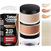 Tattoo Cover Up Makeup Waterproof, 2 Colors Tattoo Concealer, Waterproof and Sweatproof, Suitable for Scars, Spots, Long Lasting(Red, 1.5 Fl Oz)