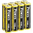 POWXS High Power Rechargeable AAA Batteries - Pre-Charged 1100mAh Ni-MH Triple A Batteries, Low Discharge, Long-Lasting (Pack of 8)
