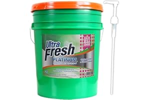 Ultra Fresh® 3X Platinum™ Laundry Detergent - Original Green™ + Fabric Softener - 5 Gallons - Whitens, Brightens, and Softens - Up to 640 Loads - HE Safe, No Phosphates or Bleach