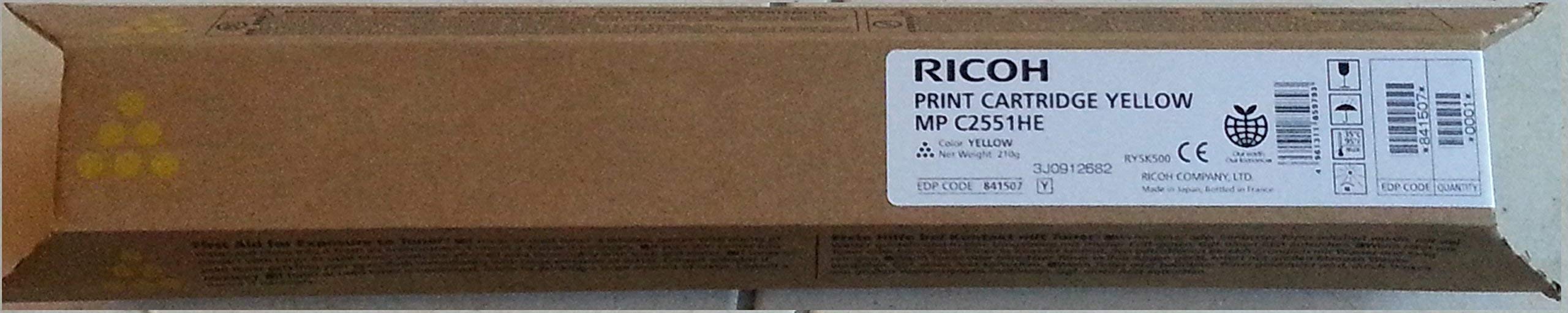 Ricoh 841507 MPC2030 TON HC Type MPC2551E Toner - Yellow