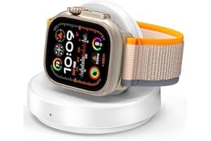 ZAPOGO Portable Magnetic Charging Dock for Apple Watch, Wireless Fast Watch Charger Stand with Charging Cable, Support Nightstand Mode, Compatible with Apple Watch 11 10 9 8 7 SE 6 5 4 3 2-White