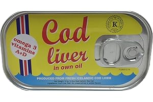 LIARMINOO Threeline Icelandic Natural Cod Liver in Own Oil 121g / 4.3 Oz (5)