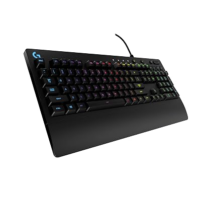 Logitech G213 Prodigy Gaming Keyboard - Wired RGB Backlit Keyboard with Mech-Dome Keys, Palm Rest, Adjustable Feet, Media Controls, USB, Compatible with Windows – Black