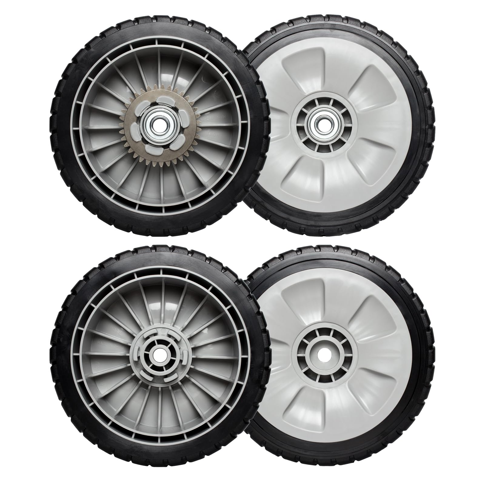 Photo 1 of 2pcs Lawn Mower Rear Wheels & 2pcs Front Wheels - Replaces 42710-VE2-M02ZE 42710-VE2-M00ZE 44710-VL0-L02ZB - 8" Wheels Assebmly Fit with Honda HRT216 HRR216 HRS216