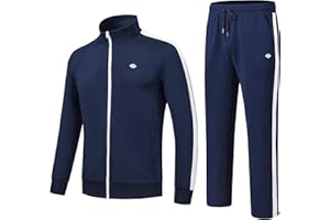 MoFiz Mens Tracksuit Jogging Sports Sweatsuit Comfortable Outfits Casual Athletic Pants Full zip Jacket 2 Piece