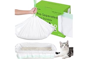 AWOHH 30 Count Cat Litter Box Liners, Drawstring Large/Jumbo Cat Litter Liner Bags For Litter Box, Heavy Duty Pre-Separated 36" x 16"