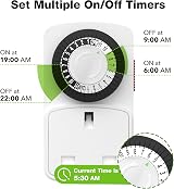 HBN 24 Hour Plug-in Compact Timer Switch 3 Pack 13A 2900W Energy Saver view 4