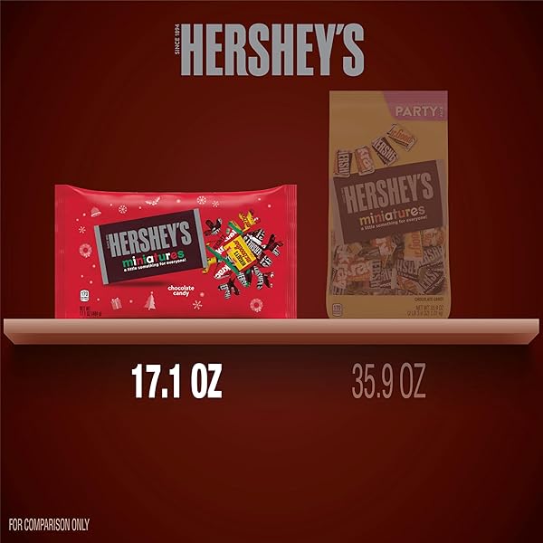HERSHEY’S MINIATURES ASSORTED CHOCOLATE, CHRISTMAS CANDY BAG, 17.1 OZ