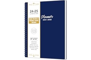INDEME 2024-2025 Planner - Academic Planner 2024-2025, Jul 2024 - Jun 2025, 8" x 10", Weekly and Monthly Planner with Marked Tabs, Flexible Cover, Spiral Binding