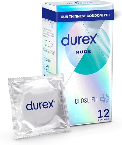 Durex Nude Ultra Thin 12 Condoms Close Fit with Silicone Lube
