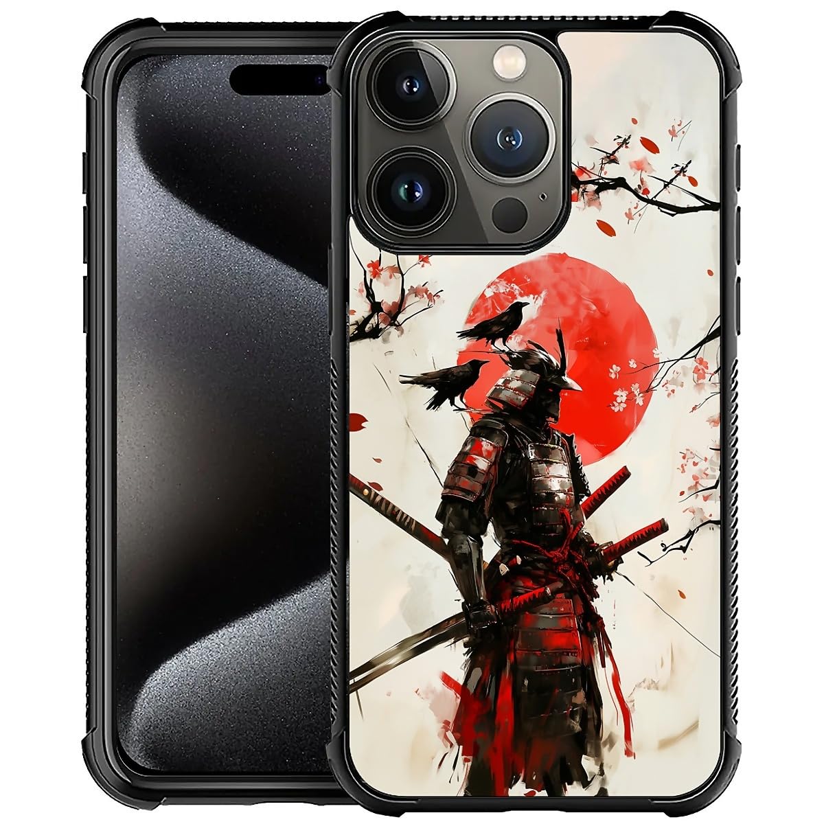 NONMY for iPhone 16 Pro Case,S TPU Bumper Hard PC Pattern Back Case Japanese Warrior