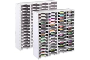 Sunnychicc 2 Pack Ink Pad Storage Holder Stamp Organizer, Ink Pad Stamp Holder Storage Rack for Home Office Crafts School Supplies, White